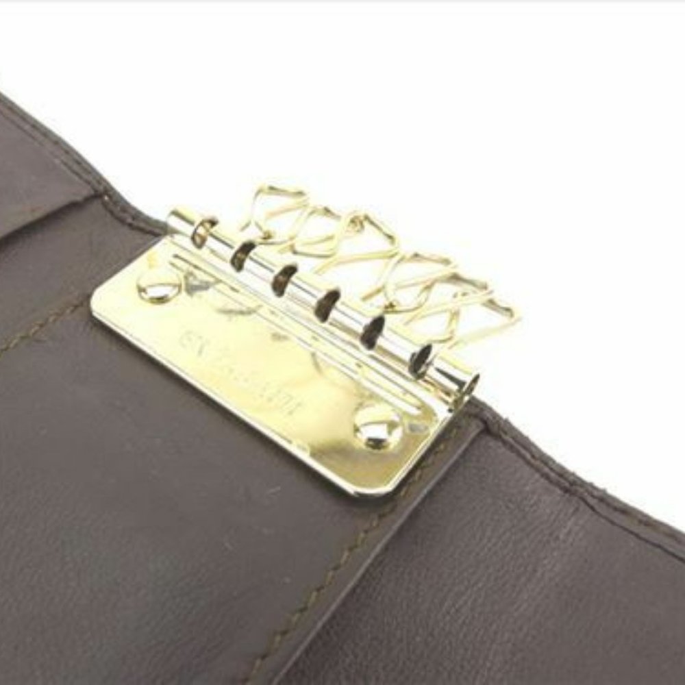 Bvlgari Key case Key holder Brown Canvas Leather Woman Authentic Used F1387 - Picture 6 of 8